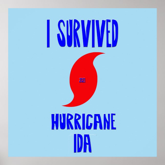 Poster J'Ai Survécu À L'Ouragan Ida (Devant)