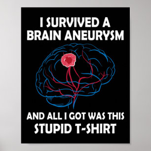 Poster J'Ai Survécu À Un Anévrisme Du Cerveau Et Tout Ce