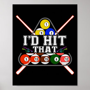 Poster J'Ai Touché Ce Joueur Billard Snooker 8 Ball G