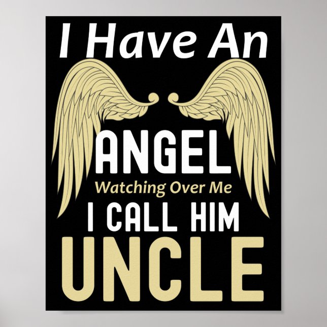 Poster J'Ai Un Ange Qui Me Surveille Je L'Appelle Oncle (Devant)