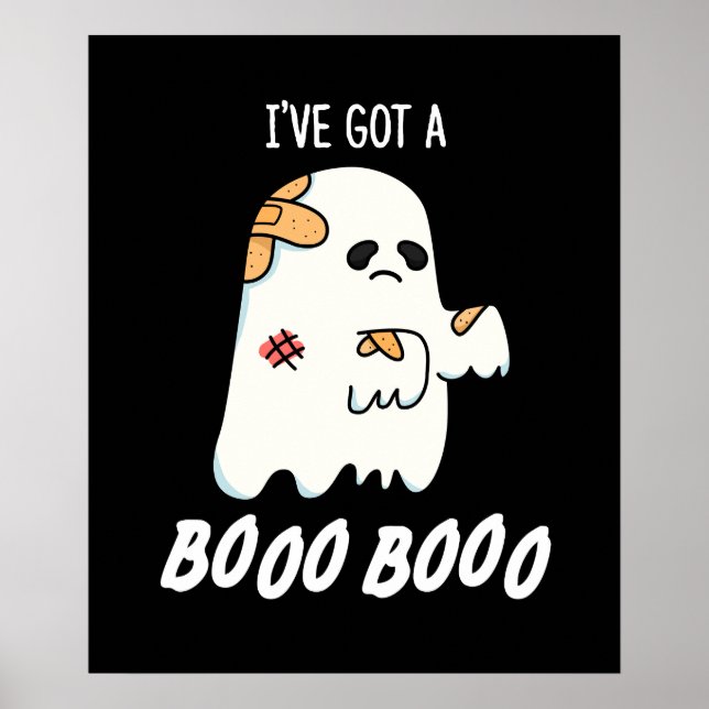 Poster J'ai un Boo Boo Drôle Ghost Pun Dark BG (Devant)