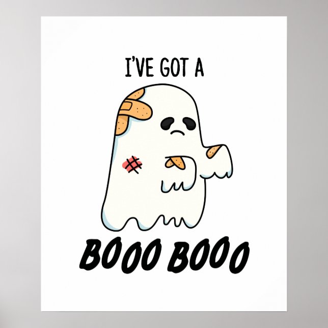 Poster J'ai un Boo Boo FunnyHalloween Ghost Pun (Devant)