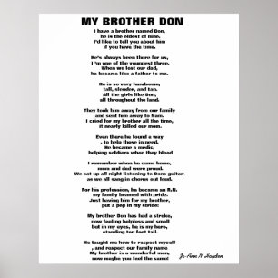 Poster J'AI UN FRÈRE NOMMÉ DON poem