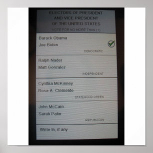 POSTER J'AI VOTÉ POUR BARACK OBAMA