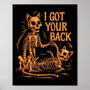 Poster J'Ai Votre Ck Drôle Halloween Chat Skeleton Skelet