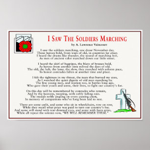 Poster J'Ai Vu Les Soldats Marcher 16" x 11"