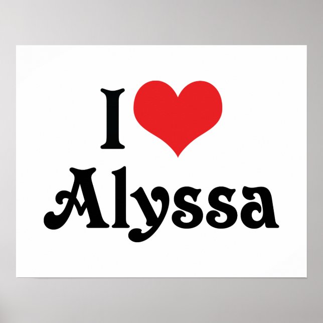 Poster J'aime Alyssa (Devant)