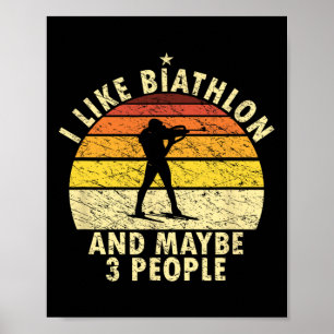 Poster J'Aime Biathlon Funny Biathlonist Wintersport Cros