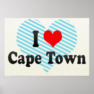 Poster J'aime Cape Town, Afrique du Sud