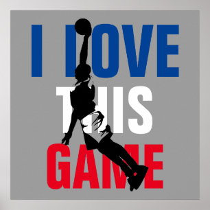 Poster J'Aime Ce Jeu Basketball Motivationnel
