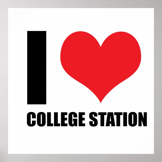 Poster J'aime College Station (Devant)