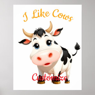 Poster J'Aime Cows Art Thunder_Cove