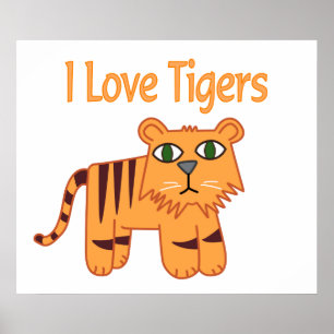 Poster J'aime des tigres