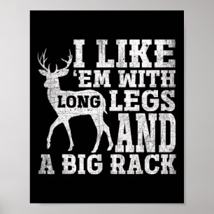Poster J'Aime Em Avec De Longues Jambes Et Un Grand Cerf 
