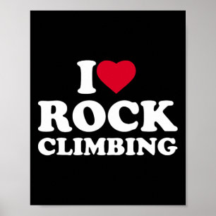 Poster J'Aime Escalade De Cœur Amant Grimpeur Boulderin