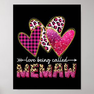 Poster J'Aime Être Appelée Memaw Grand-mère Valentine