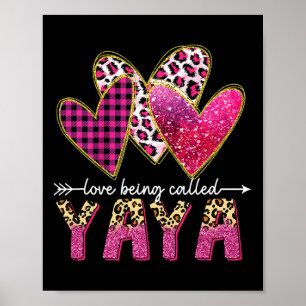 Poster J'Aime Être Appelée Yaya Grand-mère Valentine Mère