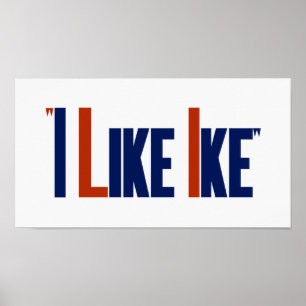 Poster J'Aime Ike - Élections Vintages