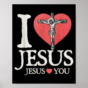 Poster J'aime Jésus chrétien Jésus t'aime verset biblique