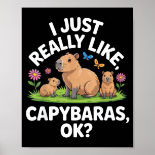 Poster J'aime Juste Vraiment Les Capybaras Ok_ Amateur D'