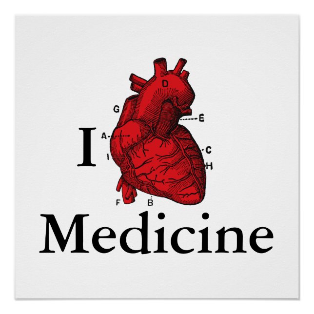 Poster J'aime la médecine (Devant)