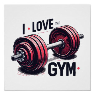 Poster J'aime la salle de gym