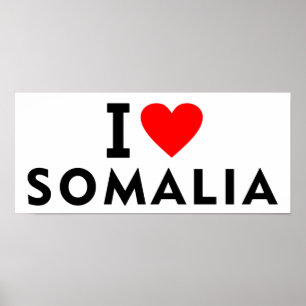 Poster J'aime la Somalie pays comme voyage cardiaque tour