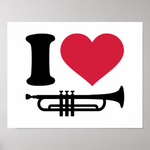 Poster J'aime la trompette