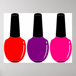Poster J'aime l'art pourpre rose rouge de vernis à ongles