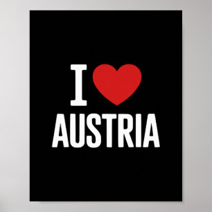 Poster J'aime l'Autriche Osterreich Ski Autrichien Été H