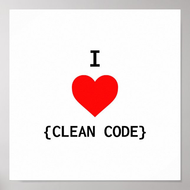 Poster J'aime le code propre (Devant)