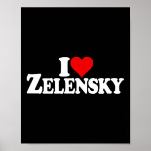 Poster J'aime le cœur Zelensky Volodymyr Ukraine Ukr