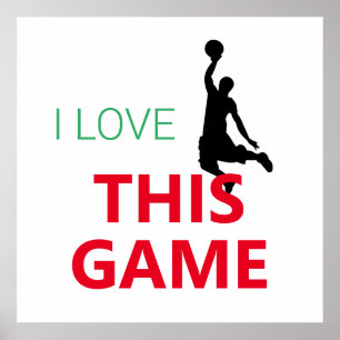 Poster J'Aime Le Jeu De Basketball