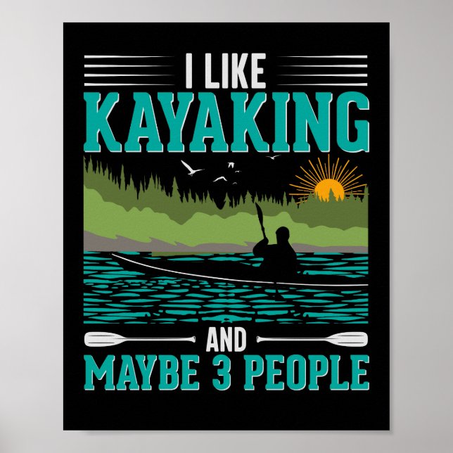 Poster J'Aime Le Kayak Plus Que Les Gens (Devant)