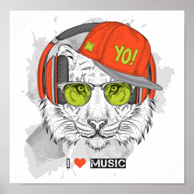 Poster J'aime le lion de musique (Devant)