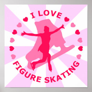 Poster J'aime le patinage artistique