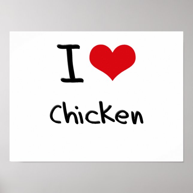 Poster J'aime le poulet (Devant)