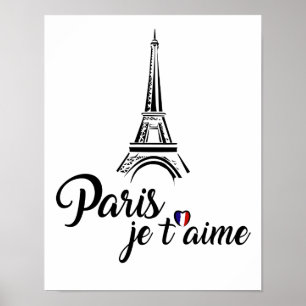 Poster J'aime le t'aime de Paris Je