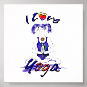 Poster J'Aime Le Yoga-Lotus Pose