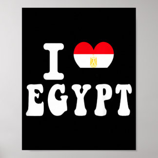 Poster J'aime l'Égypte Drapeau au cœur Rétro Souvenir de