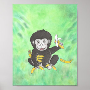 Poster "J'aime les bananes"