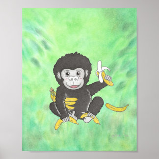 Poster "J'aime les bananes"