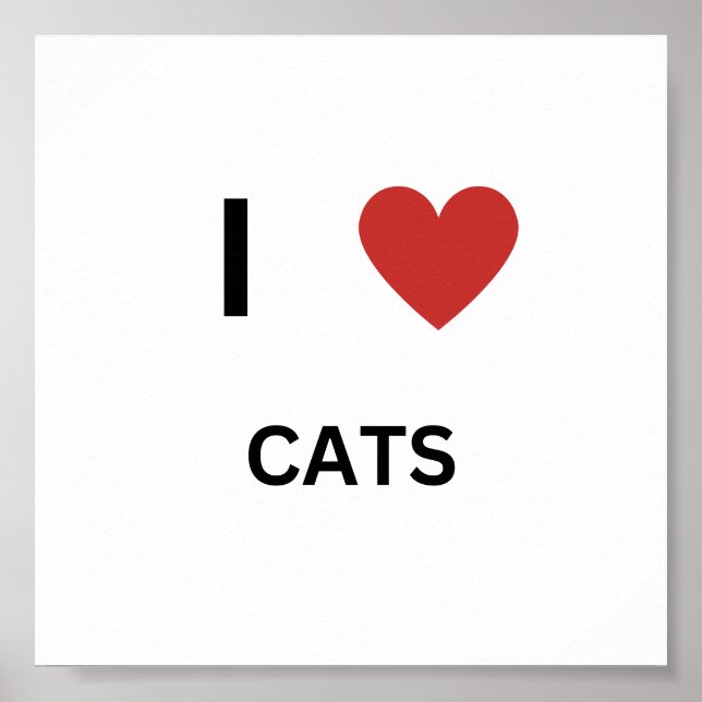 Poster J'aime les chats (Devant)