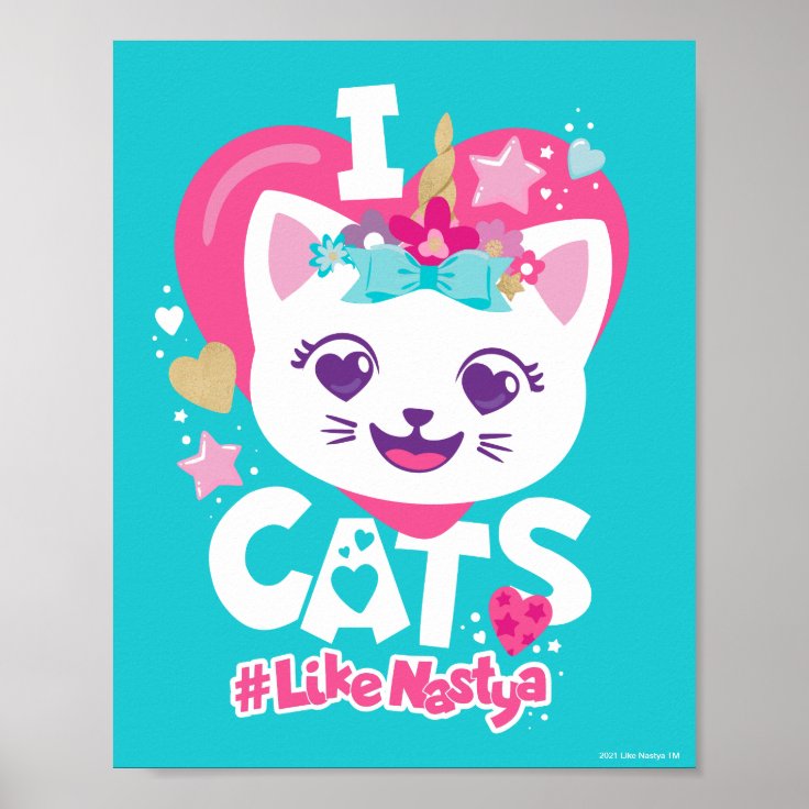 Poster J Aime Les Chats Comme Nastya Zazzle Ca Poster J Aime Les Chats Comme Nastya Zazzle Ca