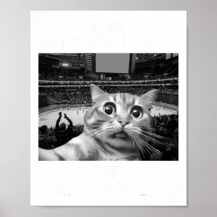 Poster J'aime les chats et le hockey peut-être 3 personne