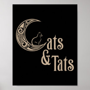 Poster J'Aime Les Chats Et Les Tatouages Les Chats Et Les