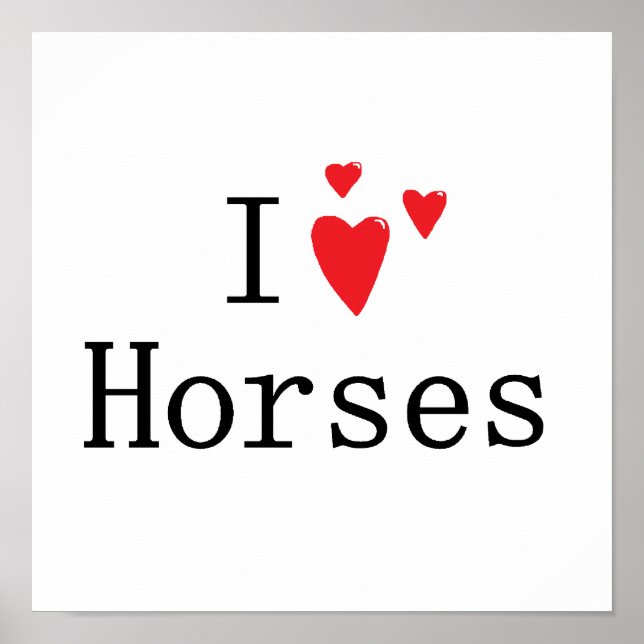 Poster J'aime les chevaux (Devant)