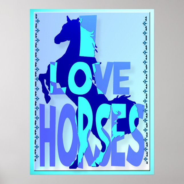 Poster J'aime les chevaux (Devant)