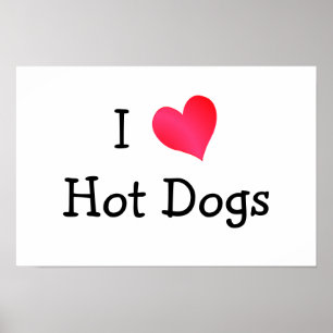 Poster J'Aime Les Chiens Chauds