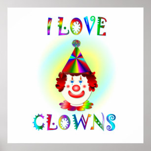 Poster J'aime les clowns
